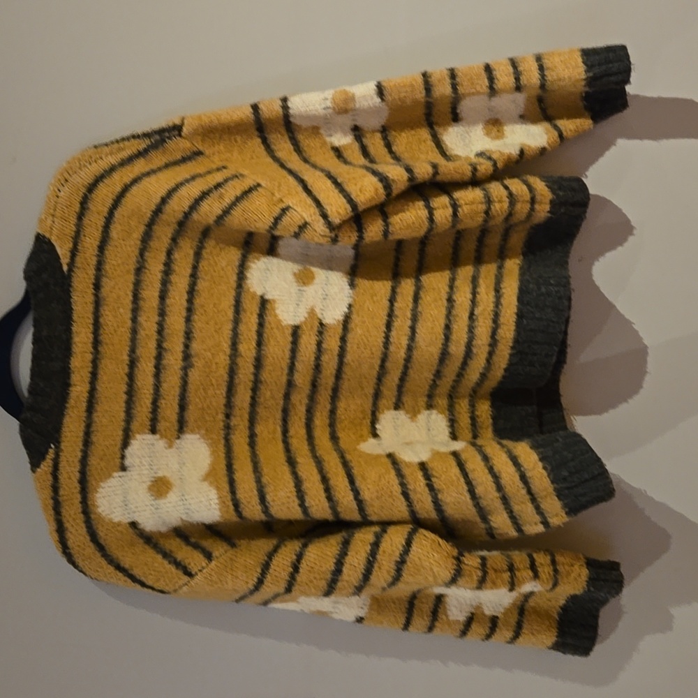 By Together Mustard Floral Stripe Sweater By Together Size S - Picture 5 of 5